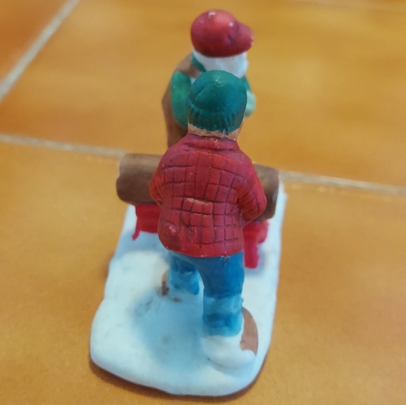 Lemax Two-man Saw Log Christmas Village Figurine - Picture 5 of 6